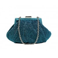 Evening Bag - Glittery Look Fabric – Teal – BG-92093TL